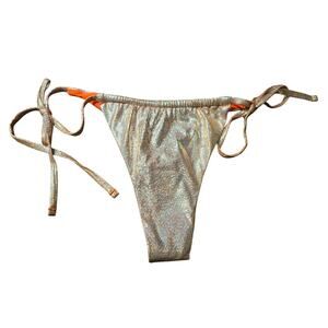 Mermaid Swimwear Separates‎ Orange Fishscale String Bikini Bottom Size L NWT